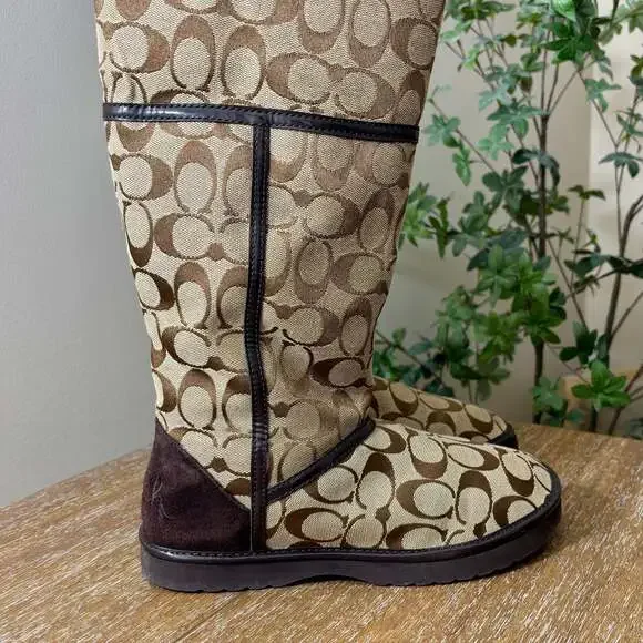 Coach Nikole Signature Shearling Boots A7266 - Picture 4 of 9